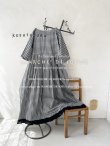 画像1: kosatofuku／裾レースのワンピース・ギンガム (1)