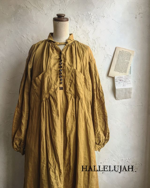 HALLELUJAH／1890's Bourgeron　1890年代　羊飼いシャツワンピース・Ocher