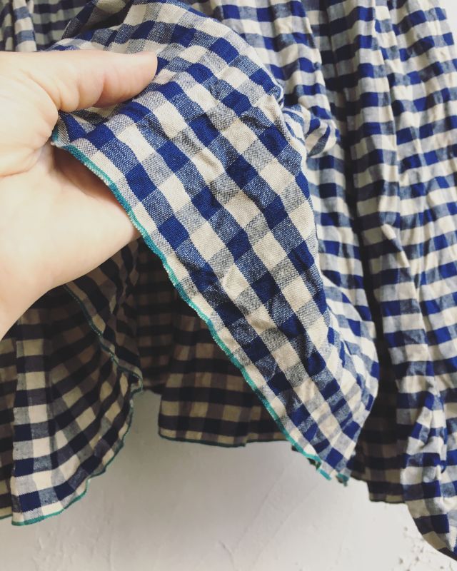 再入荷 Pollenbienco ギンガムチェック ワンピース ネイビー Marche De Soeur