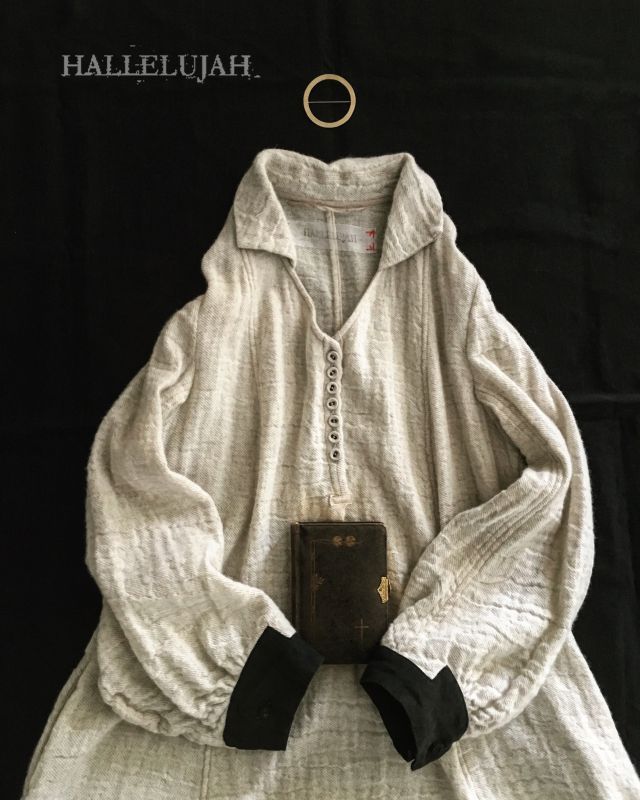 HALLELUJAH／”ノマドドレス”遊牧民のワンピース　Off white/Black