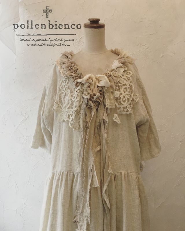 12 1 金 22時より販売 Pollenbienco ウールローブワンピース 祝祭の日のドレス Marche De Soeur