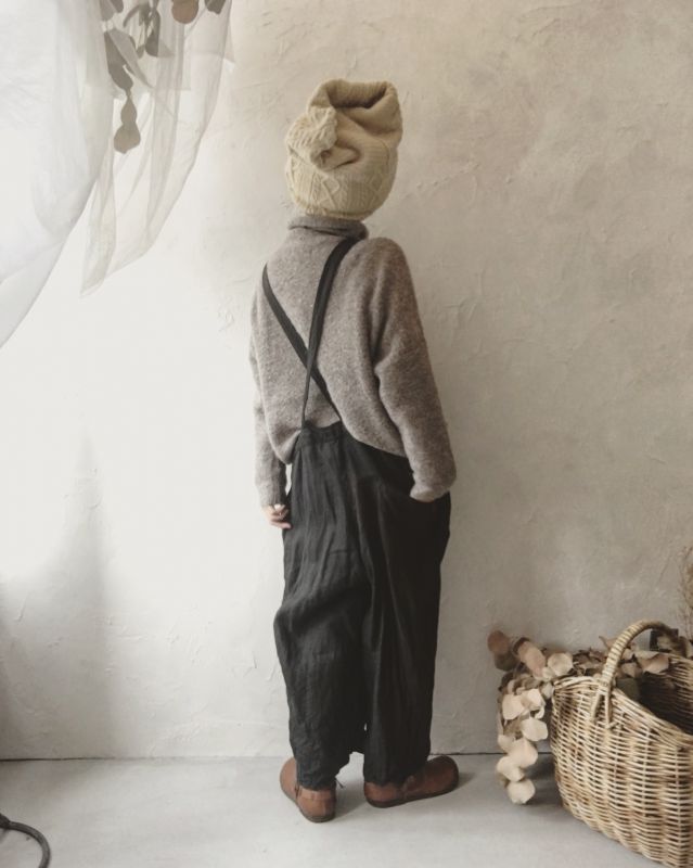 MARCHE' DE SOEUR／リネンサロペットパンツ・スミクロ - MARCHE' DE SOEUR