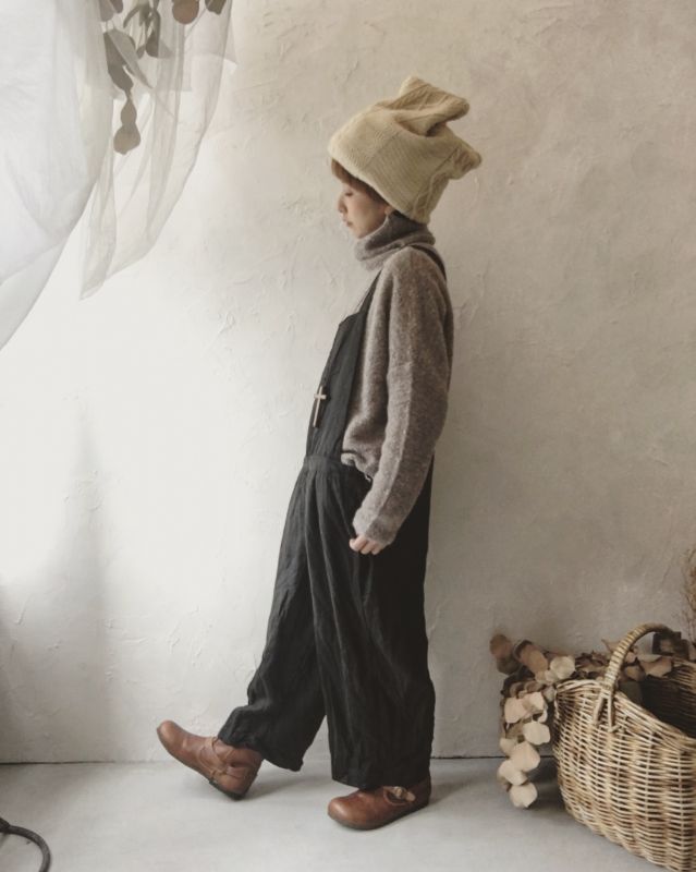 MARCHE' DE SOEUR／リネンサロペットパンツ・スミクロ - MARCHE' DE SOEUR