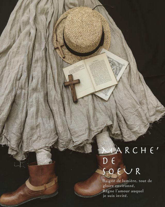 MARCHE' DE SOEUR／リトアニアリネンギャザースカート - MARCHE' DE SOEUR