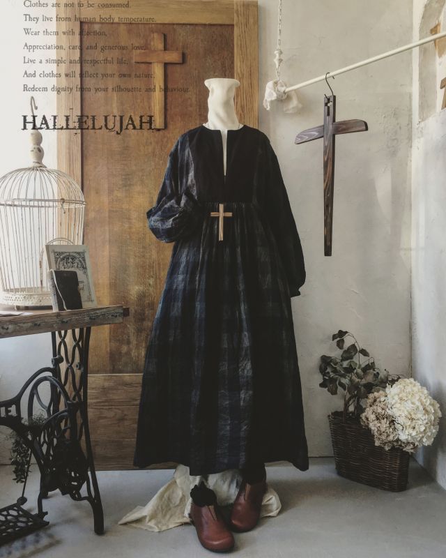 Hallelujah La Bergere 10 S 羊飼いローブ ブロックチェック Marche De Soeur