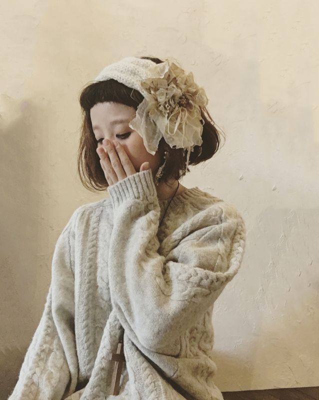 Pollenbienco アンティークレースニットターバン Marche De Soeur