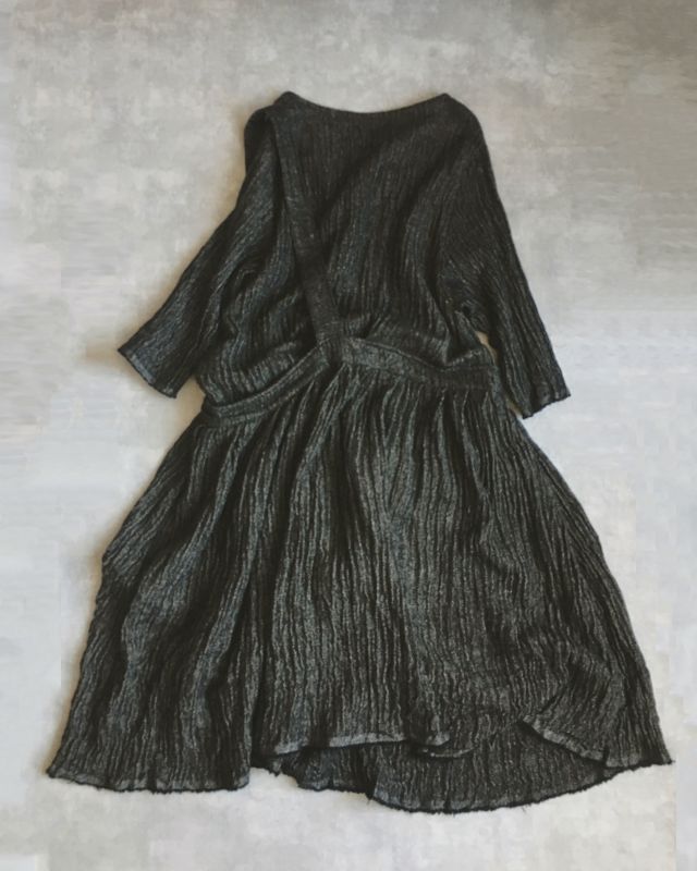 Marche De Soeur ワンショルダーワンピース ウールリネン黒 Marche De Soeur