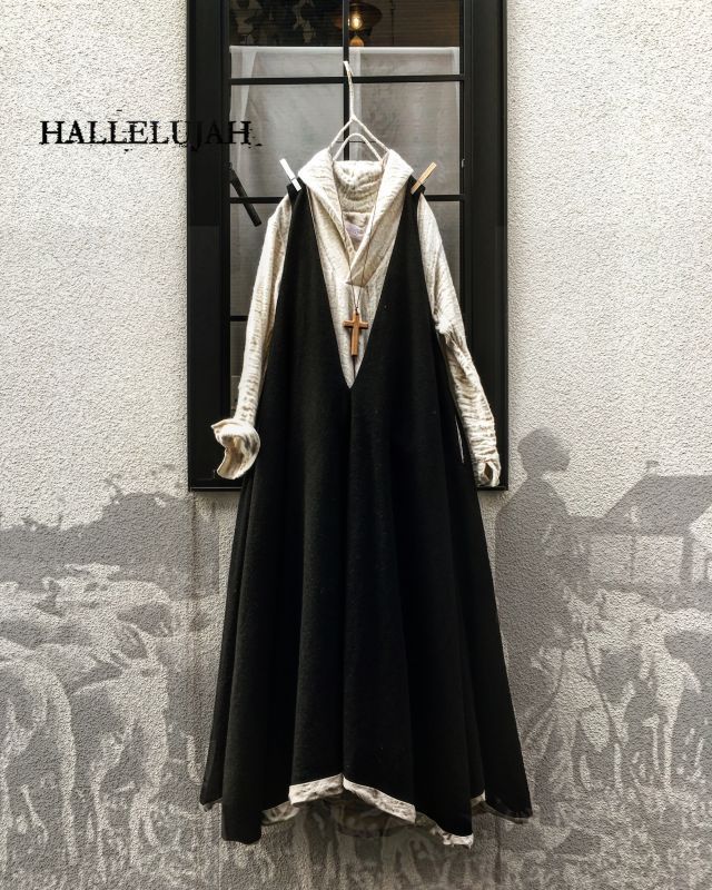 HALLELUJAH   小間使いローブ・navy stripe