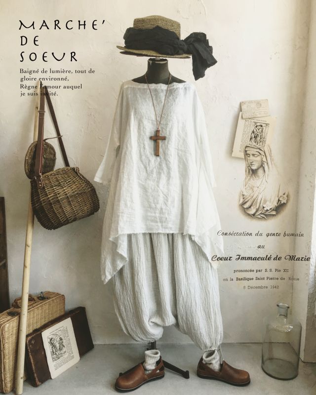 marche´ de soeurオリジナルリバーシブルだぼパンツ-