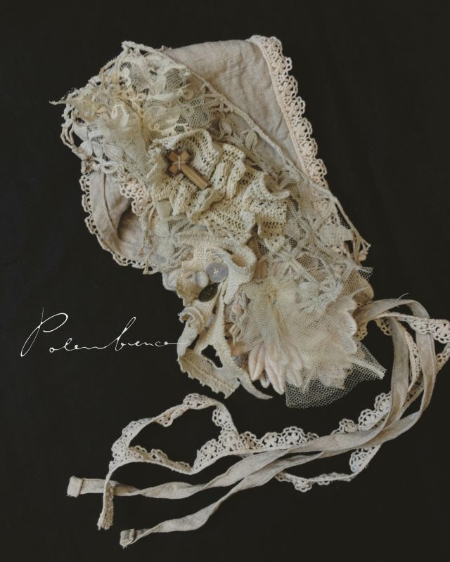 Pollenbienco アンティークレースとシェルボタンのヘッドドレス Marche De Soeur