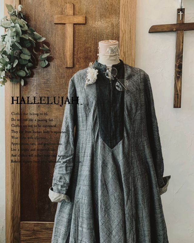 未使用展示品 HALLELUJAH ハレルヤ コットンリネン 修道女シャツ