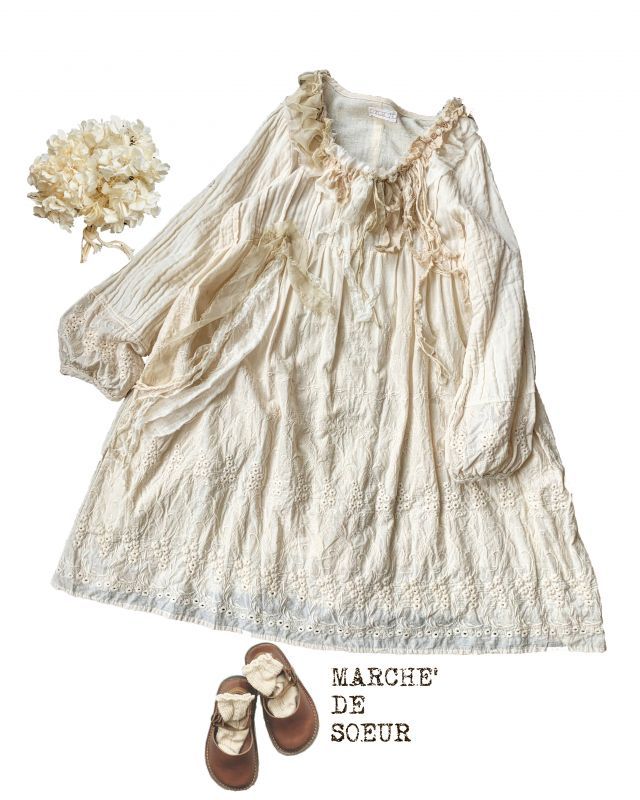 MARCHE' DE SOEUR／アンティークレースのダブルガーゼチュニック