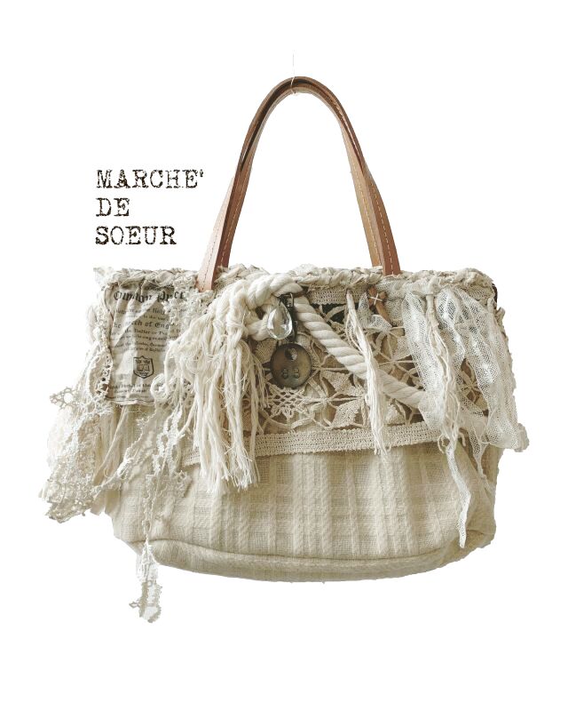 Pollenbienco アンティークレースのトートバッグ Marche De Soeur