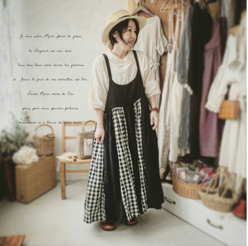 Avenue りぼんキャミワンピース オフ ギンガム Marche De Soeur