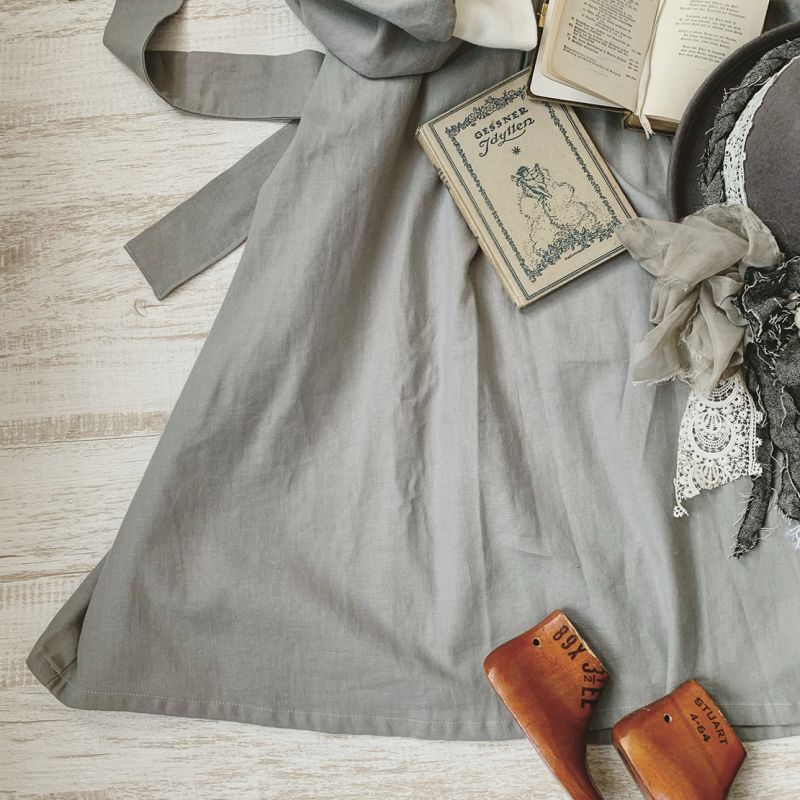 Kosatofuku リネンのナースワンピース ライトグレー Marche De Soeur