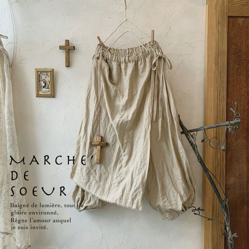 MARCHE' DE SOEUR/タブリエパンツ・キナリベージュ - MARCHE' DE SOEUR MARCHE' DE SOEUR/タブリエパンツ・キナリベージュ - MARCHE' DE SOEUR