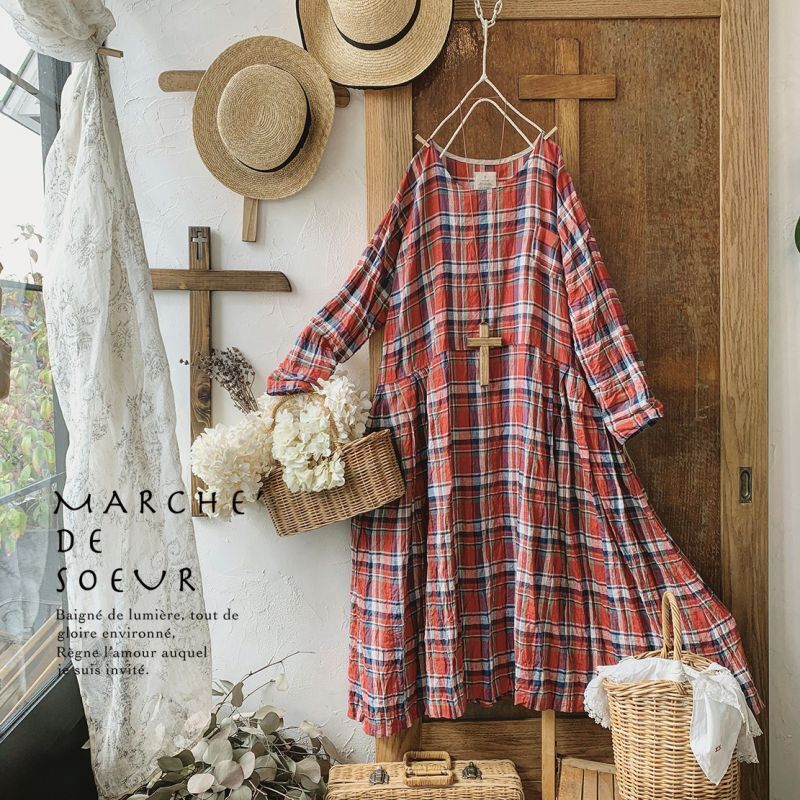 セール30 Off チェックワンピース 赤 紺 信頼 Villa Saintantoine Com