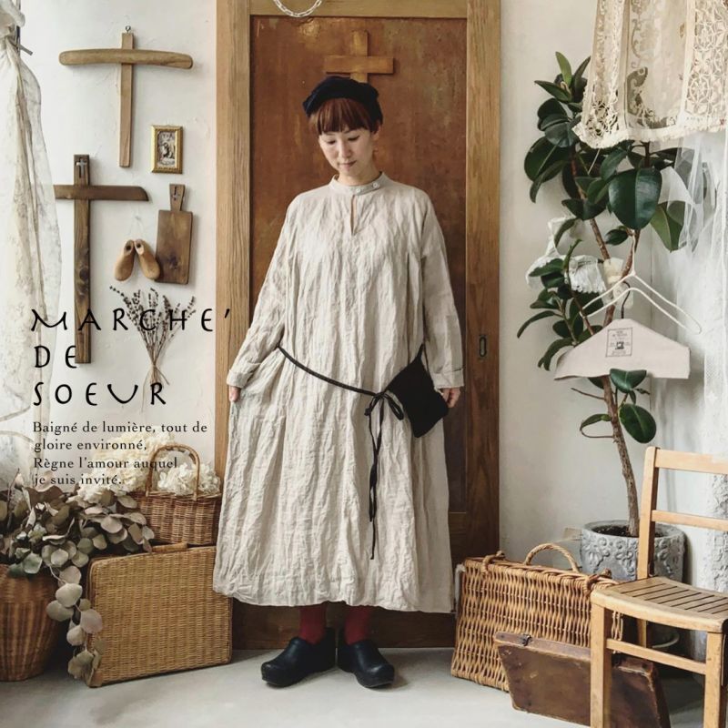 Marche De Soeur ベルジェの種蒔きワンピース 生成り Marche De Soeur