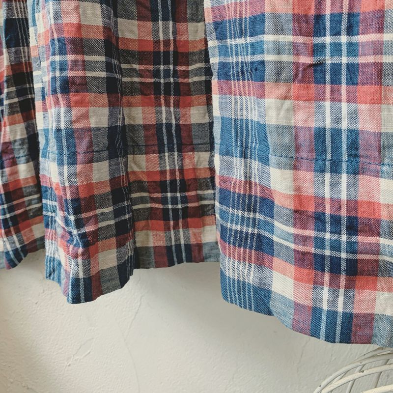 Marche De Soeur 後ろりぼんのフリル襟ワンピース 青チェック Marche De Soeur