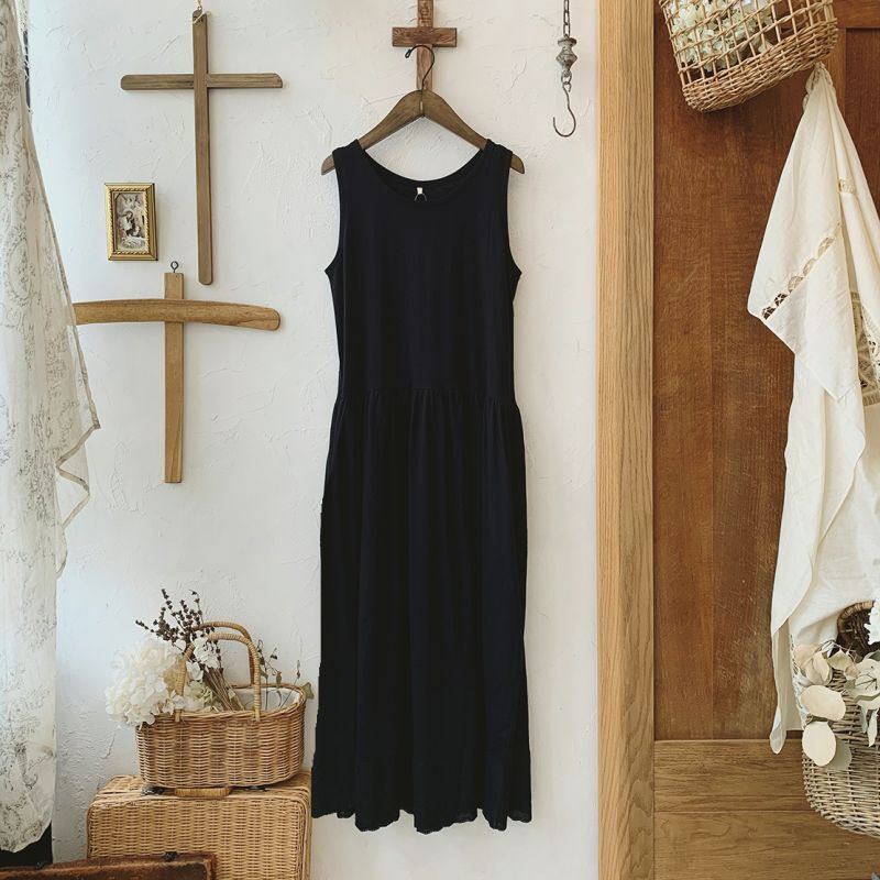 4u タンクトップペチワンピース ブラック Marche De Soeur