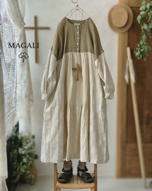 MAGALI /ドットMIXワンピース・アイボリー - MARCHE' DE SOEUR