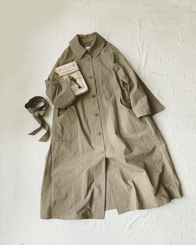 MAGALI /コットンリネンウェザートレンチコート ミディアム・ベージュ
