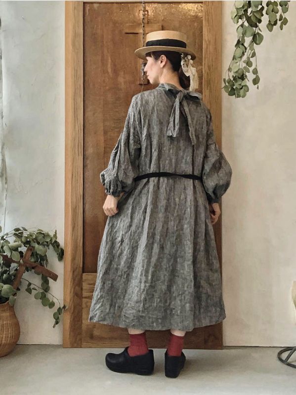 Marche De Soeur ダンガリーリネン 種蒔きポケットワンピース Marche De Soeur