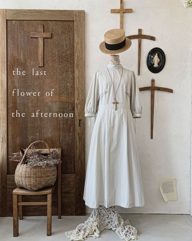 the last flower of the afternoon／さざなむ夜back wrap ribbon dress ...