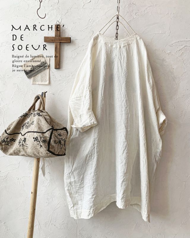 MARCHE' DE SOEUR／スモックチュニック・アンティークホワイト