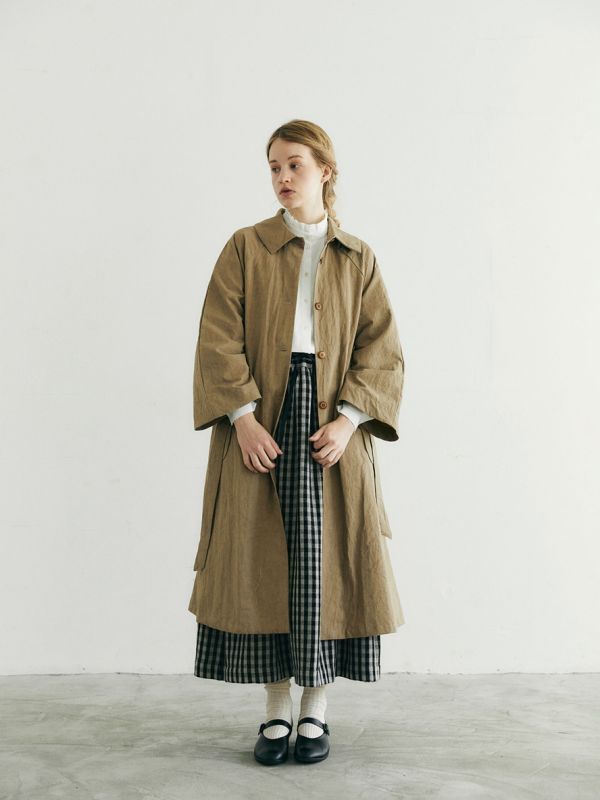 MAGALI /コットンリネンウェザートレンチコート ミディアム・ベージュ