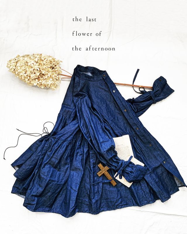 the last flower of the afternoon／或る夜 インディゴローブシャツ 