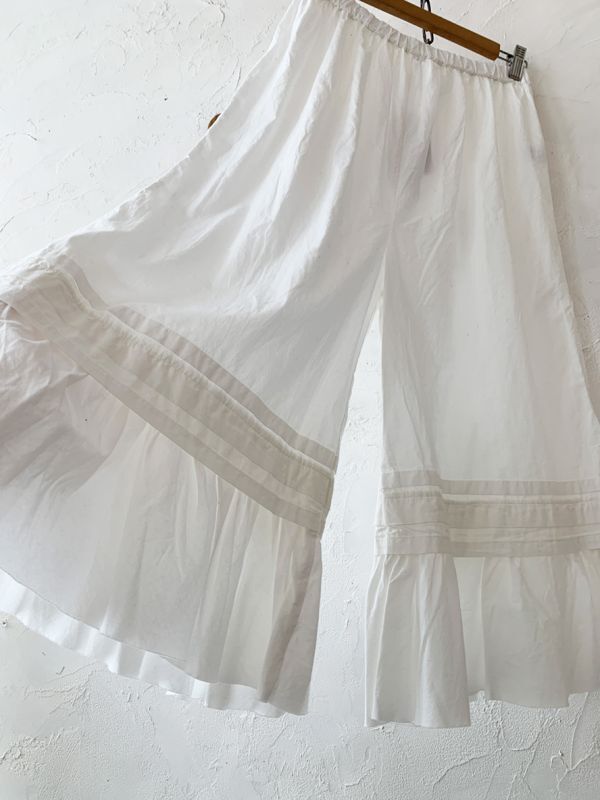 深緑(ふかみどり) SO コットンフリルタックペチパンツ - 通販