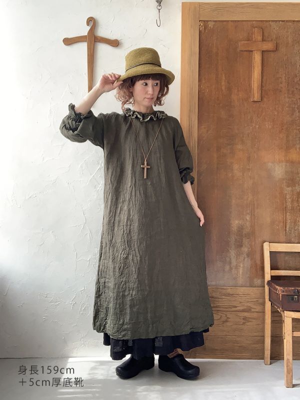 MARCHE' DE SOEUR／ラッフルクラシックワンピース・フォレスト