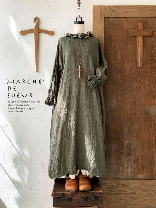 MARCHE' DE SOEUR／ラッフルクラシックワンピース・フォレスト