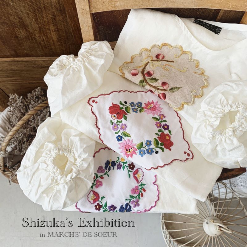 shizuka's／アンティークモチーフレースOP・花刺繍リース（ハイ