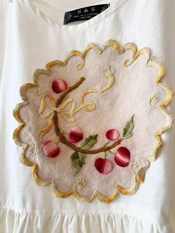 shizuka's／アンティークモチーフレースOP・さくらんぼ刺繍（ハイウエスト）
