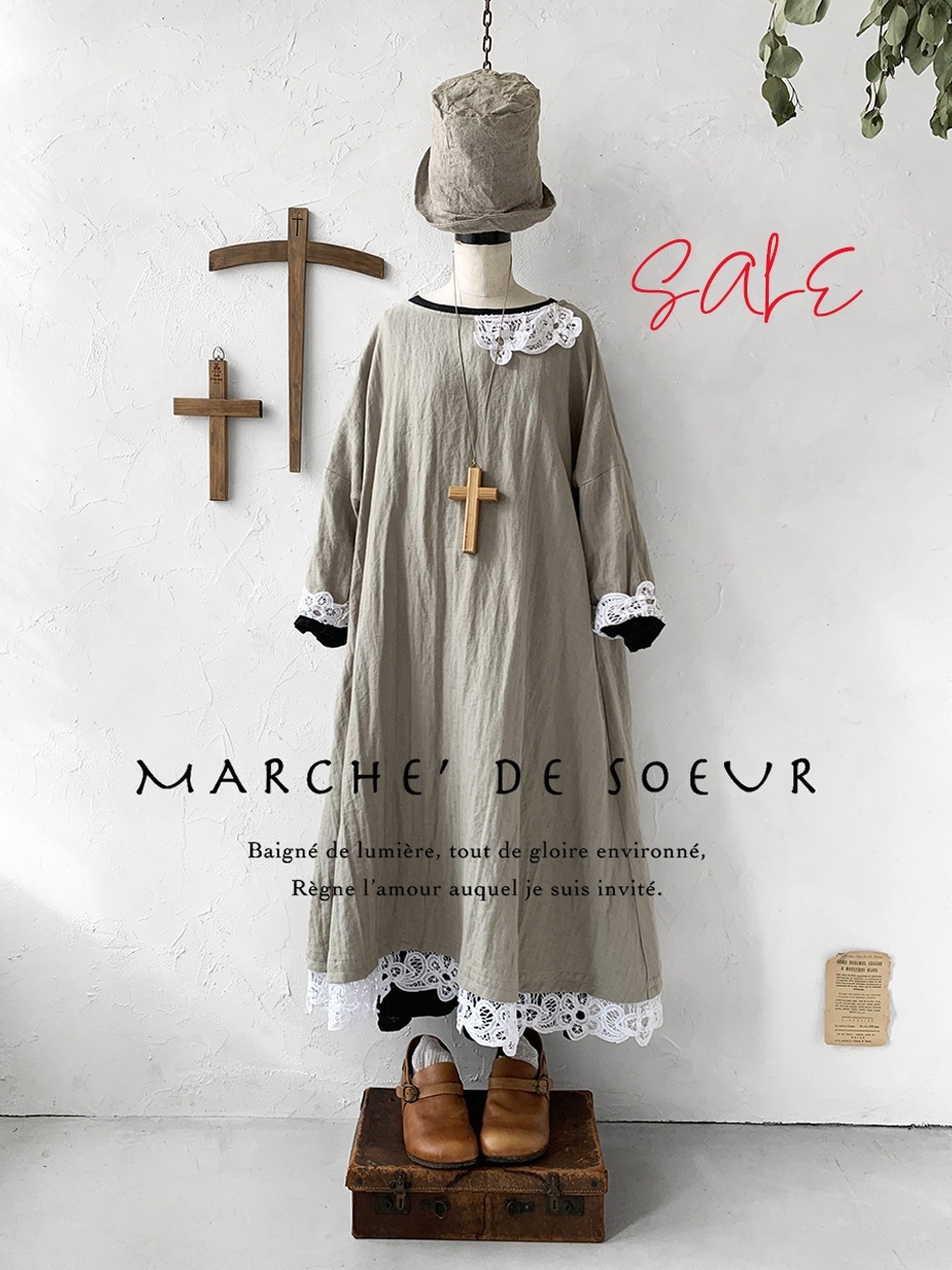 MARCHE' DE SOEUR／祈りのワンピース・フレンチチェック MARCHE DE