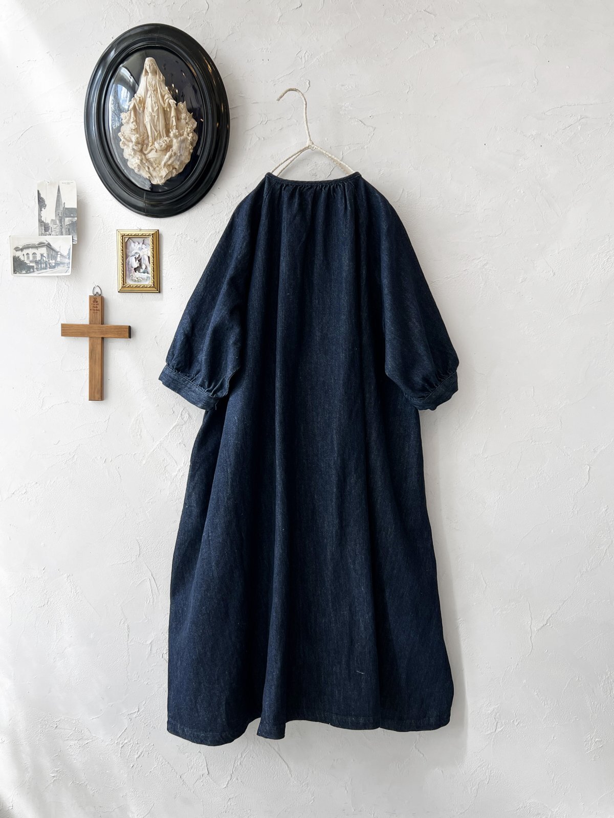 08mab/デニムパフスリーブワンピース・インディゴ - MARCHE' DE SOEUR