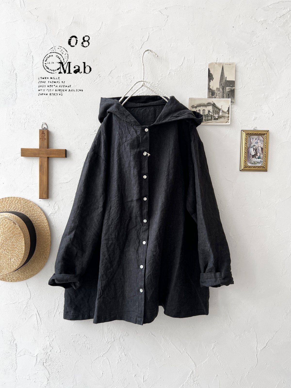 08mab/フードプルオーバー・ブラック - MARCHE' DE SOEUR