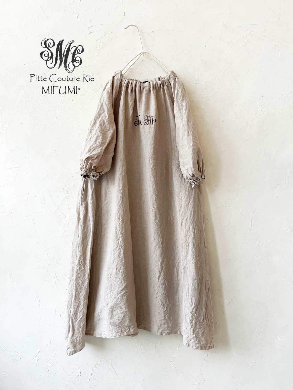 ハンドメイド作家 mifumi リラのワンピース mifumi／コラボ刺繍yuiワンピース・めもも - MARCHE' DE SOEUR