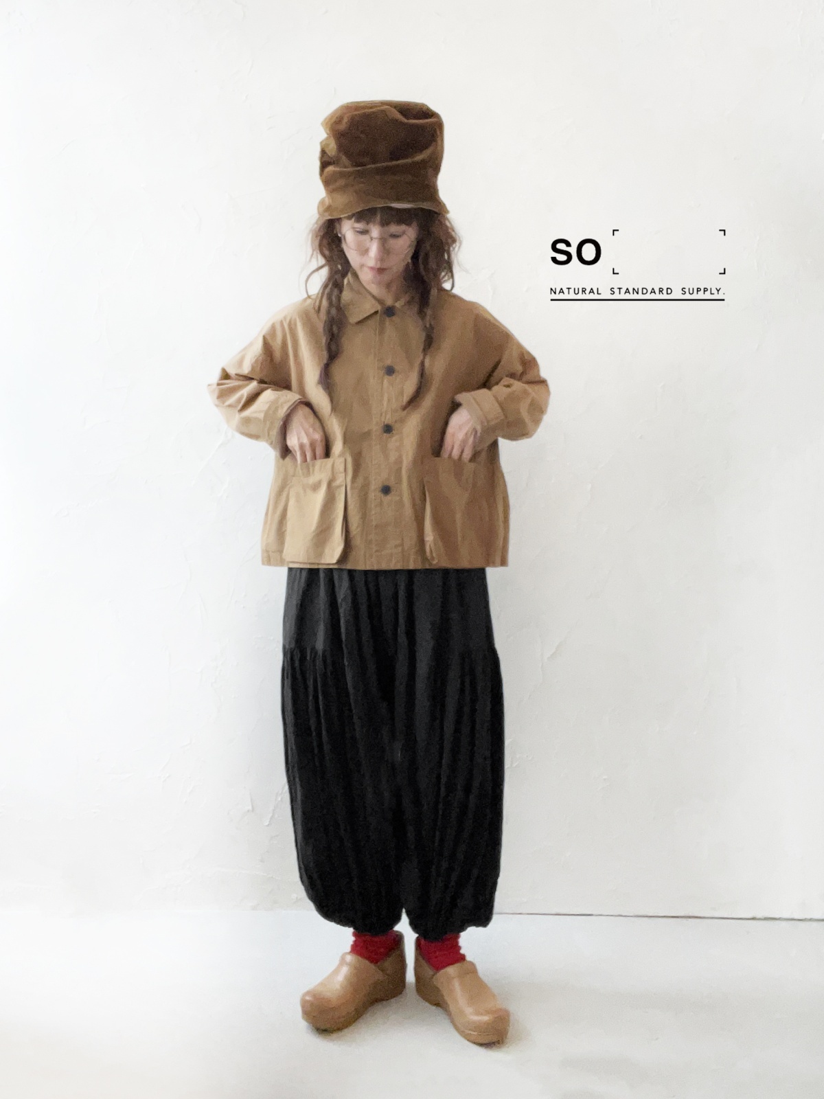 SO／マチポケットショートジャケット・キャメルベージュ - MARCHE' DE