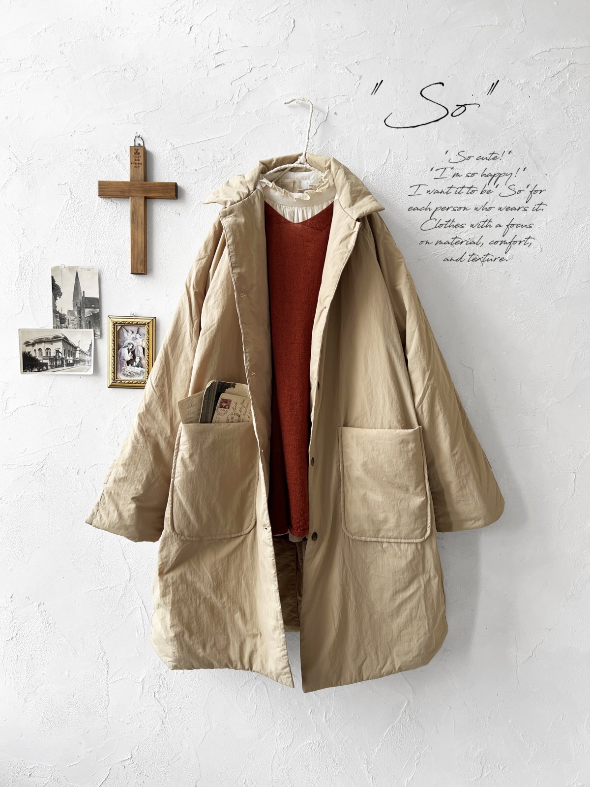 SO／ふわふわキルティングコート・ベージュ - MARCHE' DE SOEUR