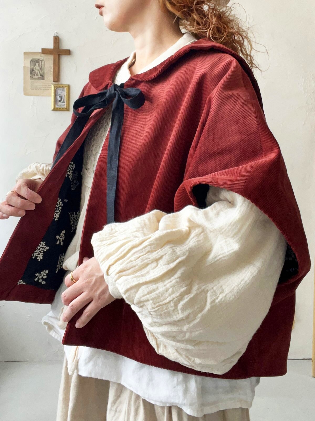 MARCHE' DE SOEUR／セーラ襟のタッセルちびコート・キャラメルブラウン