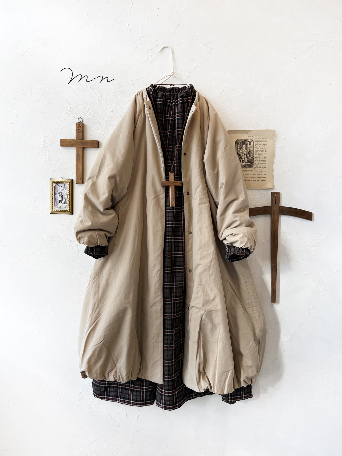 m.n／中綿バルーンコート・ベージュ - MARCHE' DE SOEUR